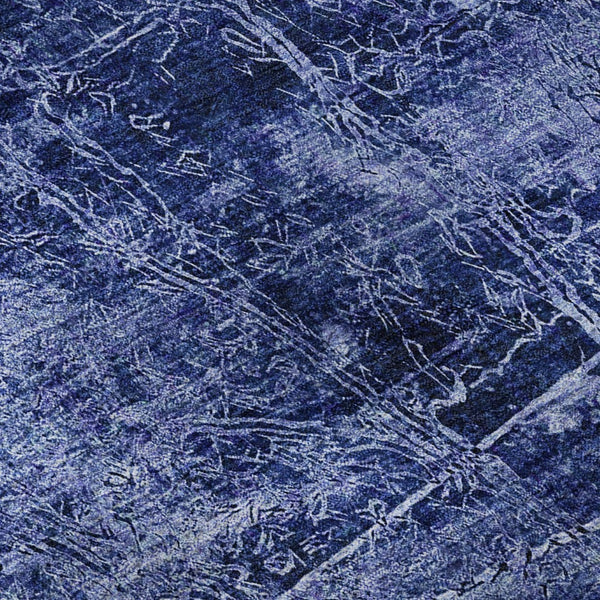 HomeRoots 9' X 12' Navy Blue And Ivory Abstract Washable Area Rug - Durable, UV Protected & Stain-Resistant Design 649047