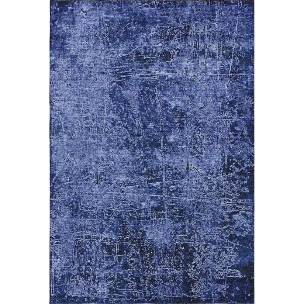 HomeRoots 10' Navy Blue and Ivory Abstract Washable Area Rug – Durable, Stylish, and UV-Protected for Homes 649048