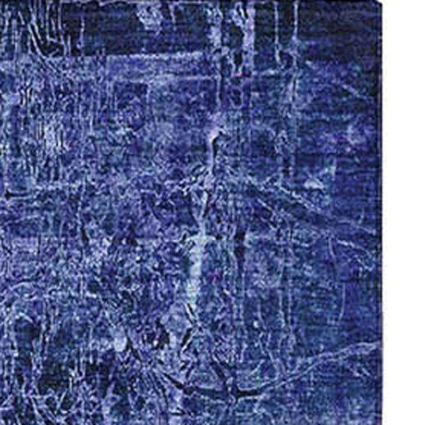 HomeRoots 10' Navy Blue and Ivory Abstract Washable Area Rug – Durable, Stylish, and UV-Protected for Homes 649048