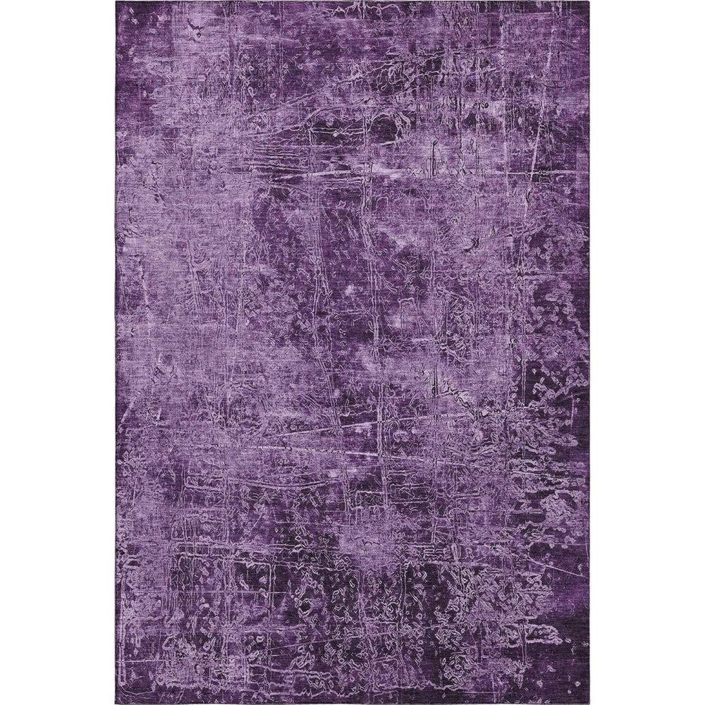 HomeRoots 5' X 8' Stylish Purple and Ivory Abstract Area Rug - Washable, UV-Protected, Perfect for High-Traffic Spaces 649050