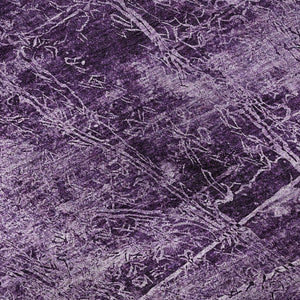 HomeRoots 8' Purple And Ivory Abstract Washable Round Rug – UV Protected, Durable, Stylish, and Easy to Clean! 649051