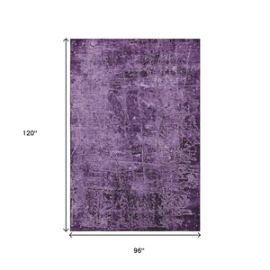 HomeRoots 8' X 10' Stylish Purple and Ivory Abstract Washable Area Rug with UV Protection for Busy Homes 649052
