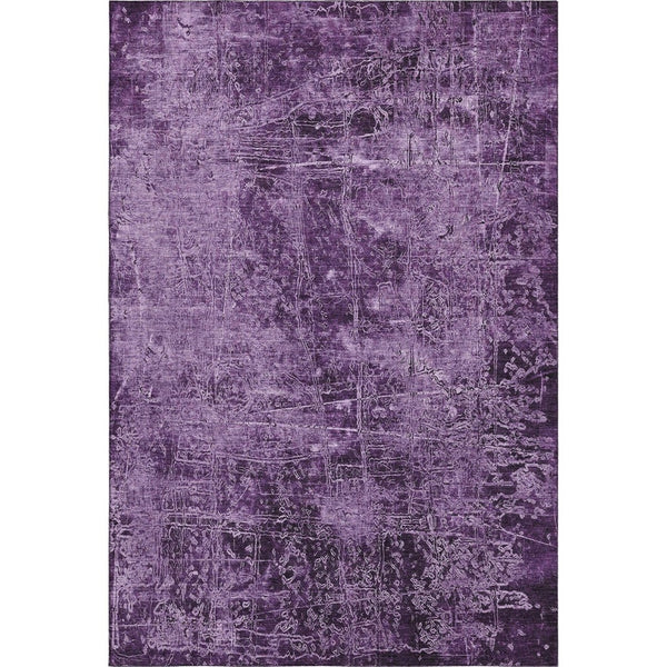 HomeRoots 10' X 14' Washable Purple & Ivory Abstract Area Rug with UV Protection for Modern, Family Spaces 649054