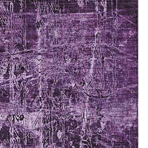 HomeRoots 10' X 14' Washable Purple & Ivory Abstract Area Rug with UV Protection for Modern, Family Spaces 649054