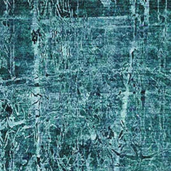 HomeRoots 9' X 12' Teal & Ivory Abstract Washable Area Rug - Durable, UV-Protected, Pet-Friendly Design! 649059