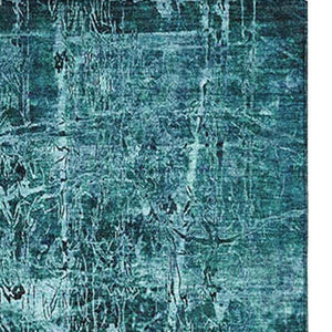 HomeRoots 10' X 14' Teal And Ivory Abstract Area Rug - Stylish, Washable, UV-Protected, Stain-Resistant Design! 649060