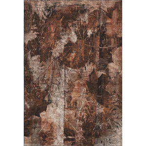 HomeRoots 8' X 10' Floral Area Rug in Rust and Ivory - Washable, UV-Protected, Durable & Family-Friendly Design 649082