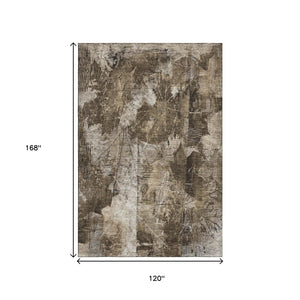 HomeRoots 10' X 14' Elegant Floral Washable Area Rug - Durable, UV Protected, Ideal for Homes with Kids & Pets 649090