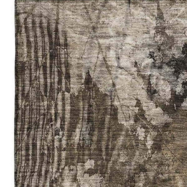 HomeRoots 10' X 14' Elegant Floral Washable Area Rug - Durable, UV Protected, Ideal for Homes with Kids & Pets 649090
