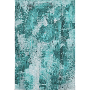 HomeRoots 5' X 8' Teal and Ivory Floral Area Rug - Stylish, Stain-Resistant, UV-Protected for Everyday Use! 649092
