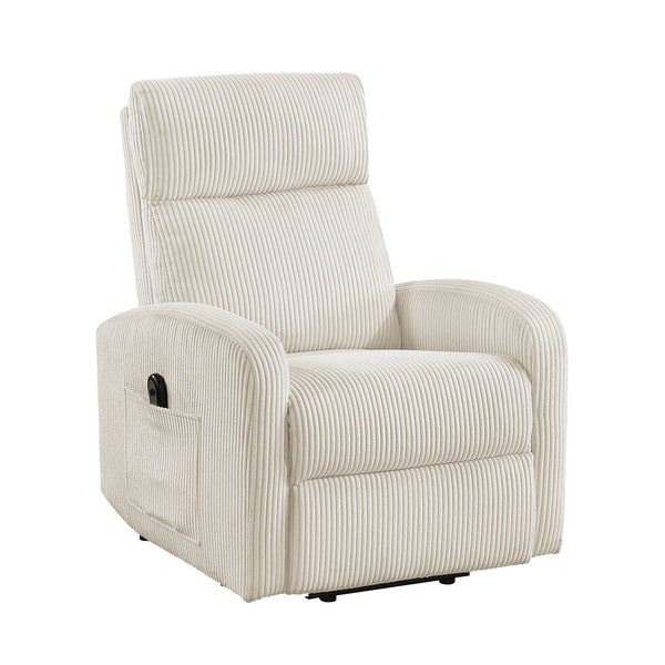 English Elm Contemporary Power Lift Chair Recliner with Plush Corduroy, Foam-Over-Coil Support & Side Pocket Beige 31 L x 29 W x 24 H B011P395829
