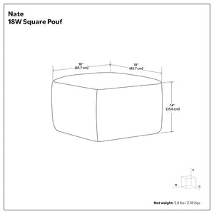 English Elm Nate Handwoven Cotton Square Pouf Artisan Footrest for Bohemian Living Rooms Gray B136P427595