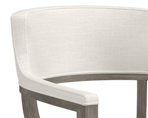 Sunpan BRYLEA Dining Armchair - Mid-Century Modern, Ash Grey Frame & Linoso Ivory Upholstery Comfort 110520