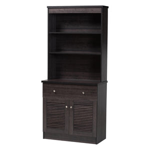 Baxton Studio Baxton Studio Agni Modern Dark Brown Buffet & Hutch - Sleek Storage Solution for Dining Spaces DR 883701-Wenge