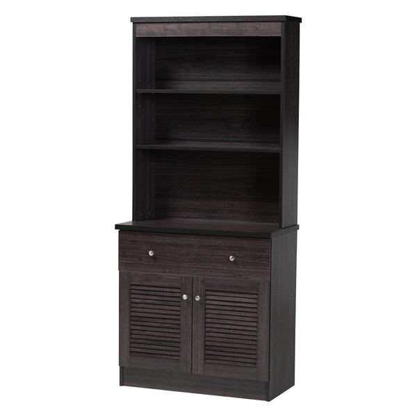 Baxton Studio Baxton Studio Agni Modern Dark Brown Buffet & Hutch - Sleek Storage Solution for Dining Spaces DR 883701-Wenge