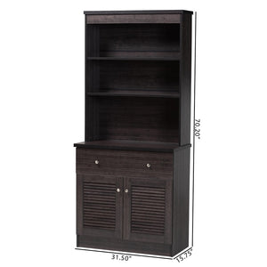 Baxton Studio Baxton Studio Agni Modern Dark Brown Buffet & Hutch - Sleek Storage Solution for Dining Spaces DR 883701-Wenge