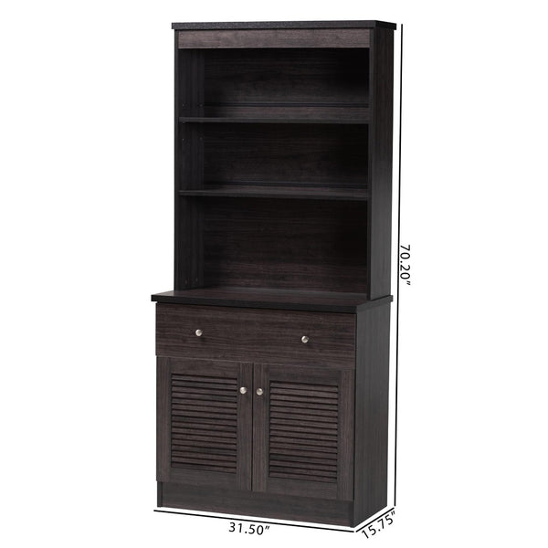 Baxton Studio Baxton Studio Agni Modern Dark Brown Buffet & Hutch - Sleek Storage Solution for Dining Spaces DR 883701-Wenge