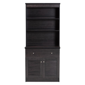 Baxton Studio Baxton Studio Agni Modern Dark Brown Buffet & Hutch - Sleek Storage Solution for Dining Spaces DR 883701-Wenge