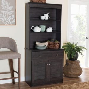 Baxton Studio Baxton Studio Agni Modern Dark Brown Buffet & Hutch - Sleek Storage Solution for Dining Spaces DR 883701-Wenge