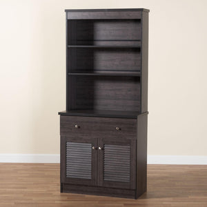 Baxton Studio Baxton Studio Agni Modern Dark Brown Buffet & Hutch - Sleek Storage Solution for Dining Spaces DR 883701-Wenge