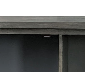 English Elm Velika Distressed Weathered Finish Console Table with Mirrored Diamond Inlay, Drawers & Storage Gray 53 L x 20 W x 37 H B2726P251798