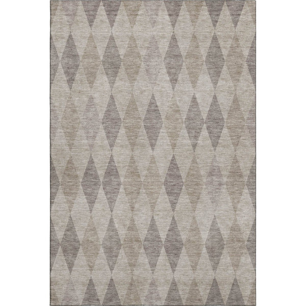 HomeRoots 10' X 14' Modern Beige & Gray Geometric Washable Area Rug with UV Protection for High-Traffic Areas 649348