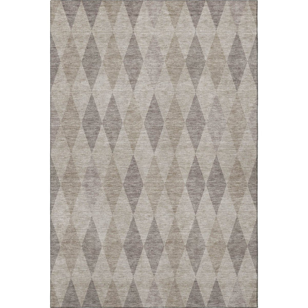 HomeRoots 10' X 14' Modern Beige & Gray Geometric Washable Area Rug with UV Protection for High-Traffic Areas 649348
