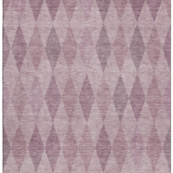 HomeRoots 5' X 8' Blush & Purple Geometric Area Rug – Washable, UV Protected, Ideal for High-Traffic Spaces 649350