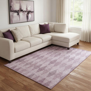 HomeRoots 8' X 10' Stylish Blush & Purple Geometric Area Rug - Washable, UV Protected & Perfect for Busy Homes! 649352