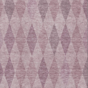 HomeRoots 9' X 12' Elegant Blush & Purple Geometric Washable Area Rug with UV Protection for Stylish Spaces 649353