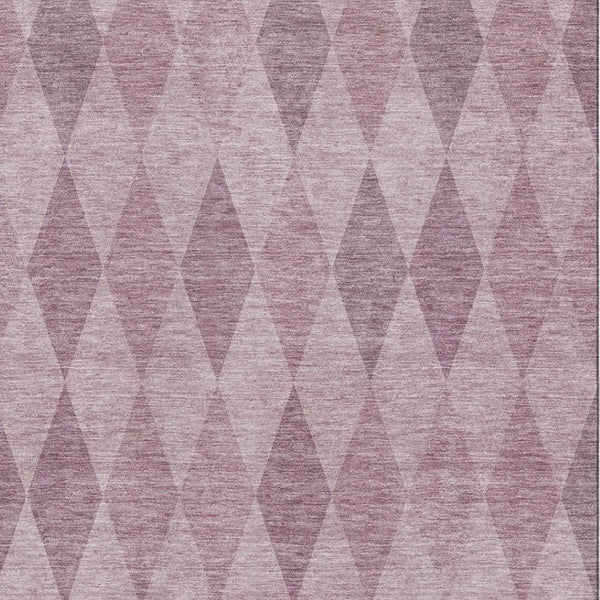 HomeRoots 9' X 12' Elegant Blush & Purple Geometric Washable Area Rug with UV Protection for Stylish Spaces 649353