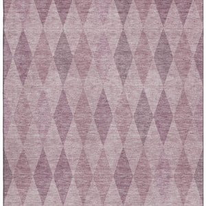 HomeRoots 9' X 12' Elegant Blush & Purple Geometric Washable Area Rug with UV Protection for Stylish Spaces 649353