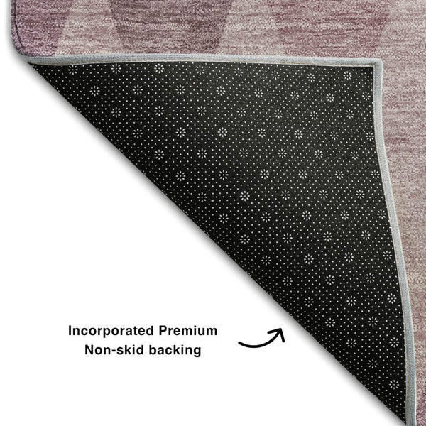 HomeRoots 10' X 14' Blush & Purple Geometric Washable Area Rug - Stain Resistant, UV Protected, Durable Design 649354