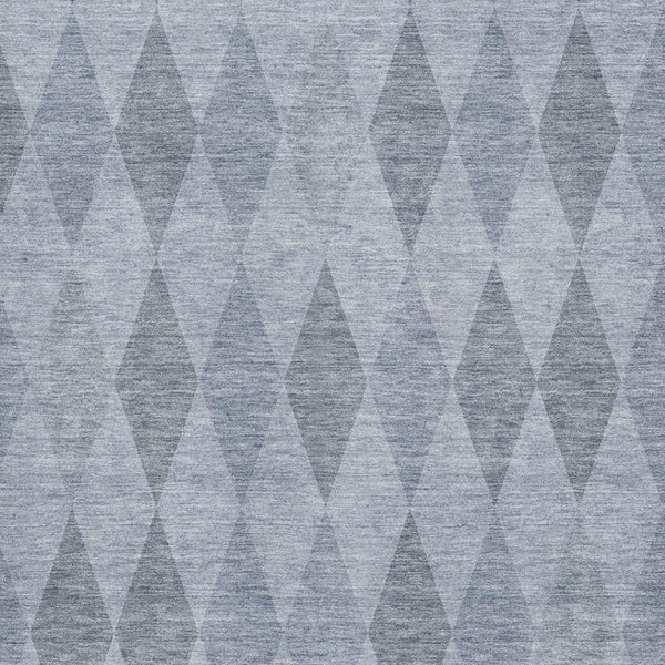 HomeRoots 5' X 8' Denim Blue & Ivory Geometric Area Rug - Washable, UV Protected, Stain Resistant & Stylish! 649356