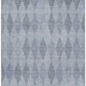 HomeRoots 5' X 8' Denim Blue & Ivory Geometric Area Rug - Washable, UV Protected, Stain Resistant & Stylish! 649356