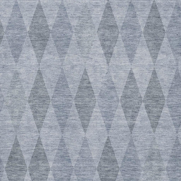 HomeRoots 10' X 14' Denim Blue & Ivory Geometric Area Rug - Washable, UV Protected, Stylish & Durable Design 649360
