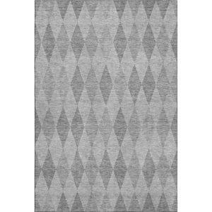 HomeRoots 10' X 14' Gray and Ivory Geometric Area Rug - Washable, UV-Resistant, Ideal for High-Traffic Spaces 649366