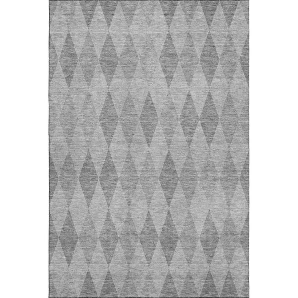 HomeRoots 10' X 14' Gray and Ivory Geometric Area Rug - Washable, UV-Resistant, Ideal for High-Traffic Spaces 649366