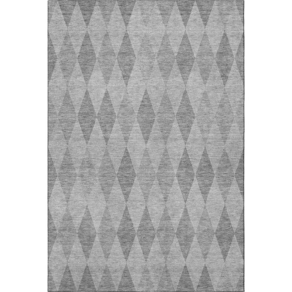 HomeRoots 10' X 14' Gray and Ivory Geometric Area Rug - Washable, UV-Resistant, Ideal for High-Traffic Spaces 649366