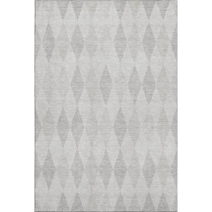 HomeRoots 9' X 12' Ivory & Gray Geometric Washable Area Rug - Durable, UV-Protected, Pet-Friendly Design! 649371