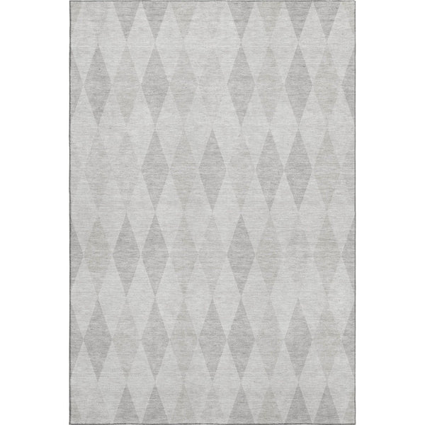 HomeRoots 9' X 12' Ivory & Gray Geometric Washable Area Rug - Durable, UV-Protected, Pet-Friendly Design! 649371