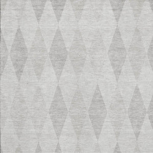 HomeRoots 9' X 12' Ivory & Gray Geometric Washable Area Rug - Durable, UV-Protected, Pet-Friendly Design! 649371