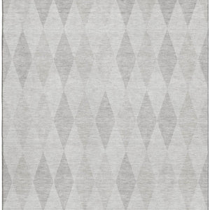 HomeRoots 9' X 12' Ivory & Gray Geometric Washable Area Rug - Durable, UV-Protected, Pet-Friendly Design! 649371