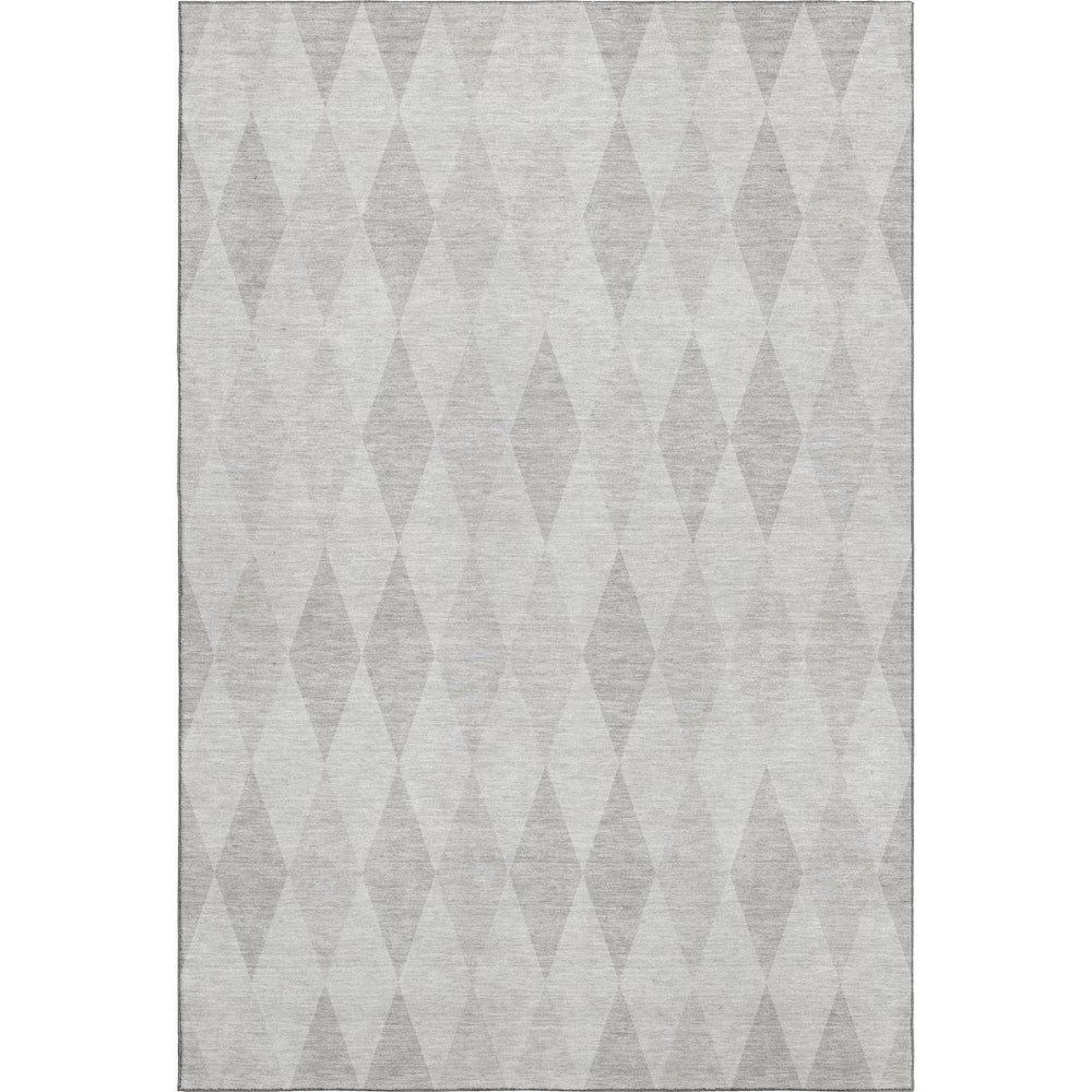 HomeRoots 10' X 14' Ivory and Gray Geometric Washable Area Rug with UV Protection for Modern Homes & Families 649372