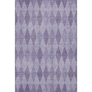 HomeRoots 5' X 8' Stylish Purple and Ivory Geometric Area Rug - Washable, UV Protected, Durable & Easy Care! 649374