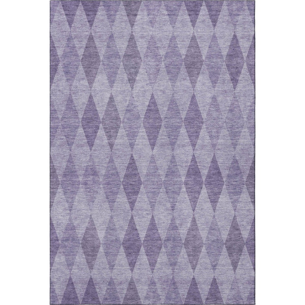 HomeRoots 5' X 8' Stylish Purple and Ivory Geometric Area Rug - Washable, UV Protected, Durable & Easy Care! 649374