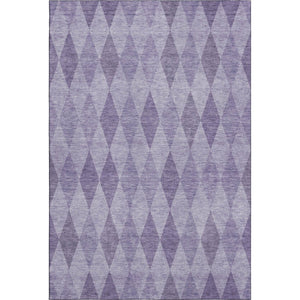 HomeRoots 8' X 10' Purple & Ivory Geometric Area Rug - Washable, UV-Protected, Durable for High-Traffic Spaces 649376