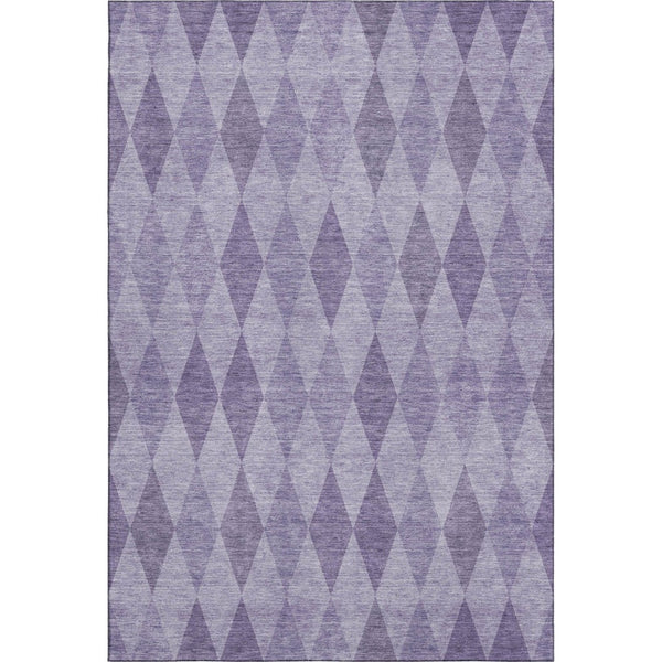 HomeRoots 8' X 10' Purple & Ivory Geometric Area Rug - Washable, UV-Protected, Durable for High-Traffic Spaces 649376