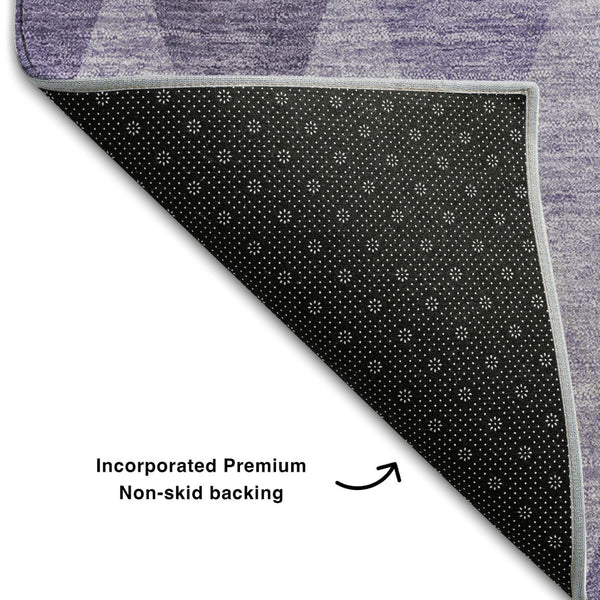 HomeRoots 8' X 10' Purple & Ivory Geometric Area Rug - Washable, UV-Protected, Durable for High-Traffic Spaces 649376