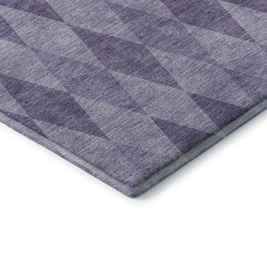 HomeRoots 8' X 10' Purple & Ivory Geometric Area Rug - Washable, UV-Protected, Durable for High-Traffic Spaces 649376